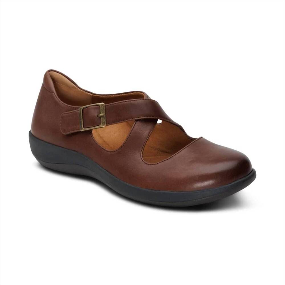 NEW AETREX women's paisley mary jane shoes in brown